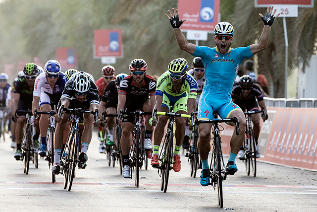 Andrea Guardni winning Abu Dahbi stage 1